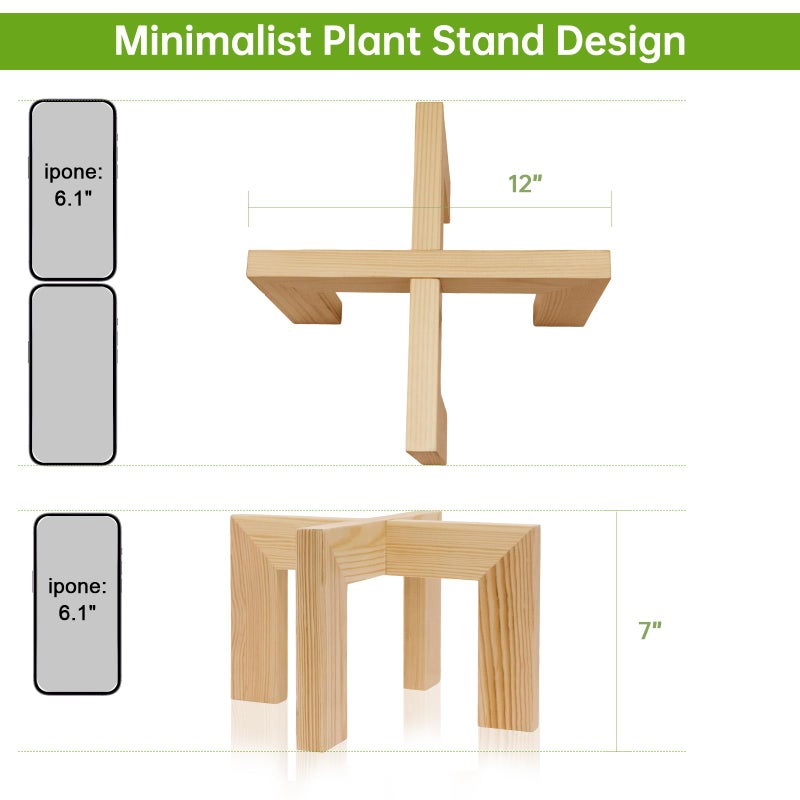 hismocal Wood Plant Stand Indoor/Outdoor for Plants  Large Size Planter Stand Holder Sturdy and Stable Flower Pot Stand Fits Most Size Flower Pots In Room (1 Pack-White) - Image 4